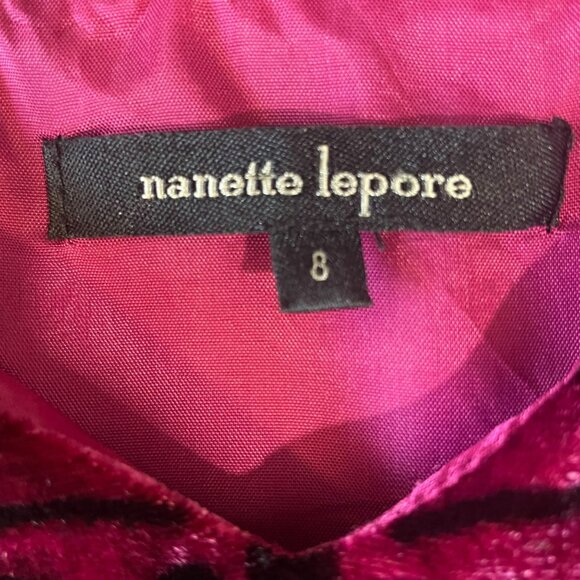 Nanette Lepore Velvet Burnout Dress Goth Chic Glam Cold Shoulder Sz 8 Elegant - Picture 3 of 11
